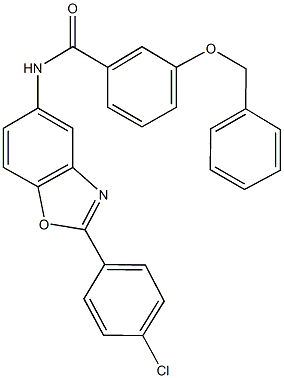 3-(benzyloxy)-N-[2-(4-chlorophenyl)-1,3-benzoxazol-5-yl]benzamide 结构式