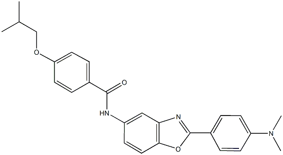 N-{2-[4-(dimethylamino)phenyl]-1,3-benzoxazol-5-yl}-4-isobutoxybenzamide 结构式