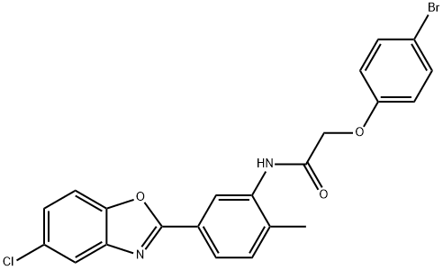 2-(4-bromophenoxy)-N-[5-(5-chloro-1,3-benzoxazol-2-yl)-2-methylphenyl]acetamide 结构式