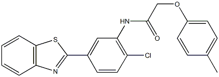 N-[5-(1,3-benzothiazol-2-yl)-2-chlorophenyl]-2-(4-methylphenoxy)acetamide 结构式