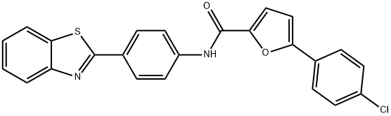 N-[4-(1,3-benzothiazol-2-yl)phenyl]-5-(4-chlorophenyl)-2-furamide 结构式