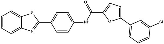 N-[4-(1,3-benzothiazol-2-yl)phenyl]-5-(3-chlorophenyl)-2-furamide 结构式