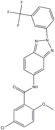 5-chloro-2-methoxy-N-{2-[3-(trifluoromethyl)phenyl]-2H-1,2,3-benzotriazol-5-yl}benzamide 结构式