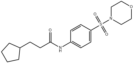 3-cyclopentyl-N-[4-(4-morpholinylsulfonyl)phenyl]propanamide 结构式