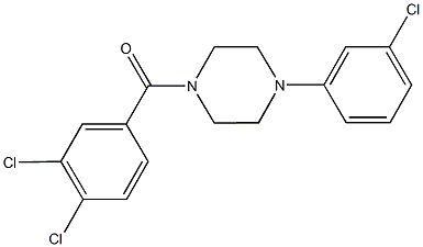 1-(3-chlorophenyl)-4-(3,4-dichlorobenzoyl)piperazine 结构式