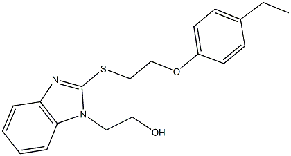 2-(2-{[2-(4-ethylphenoxy)ethyl]sulfanyl}-1H-benzimidazol-1-yl)ethanol 结构式