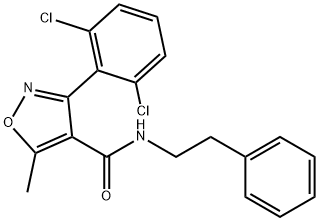 3-(2,6-dichlorophenyl)-5-methyl-N-(2-phenylethyl)isoxazole-4-carboxamide 结构式