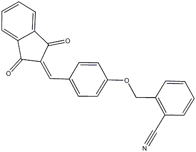 2-({4-[(1,3-dioxo-1,3-dihydro-2H-inden-2-ylidene)methyl]phenoxy}methyl)benzonitrile 结构式