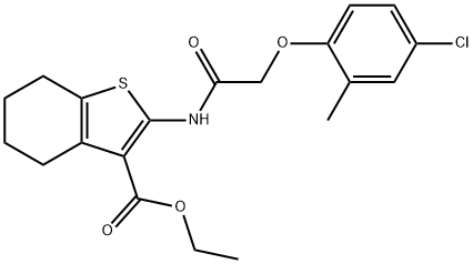 ethyl 2-{[(4-chloro-2-methylphenoxy)acetyl]amino}-4,5,6,7-tetrahydro-1-benzothiophene-3-carboxylate 结构式