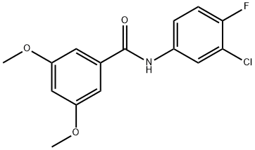 N-(3-chloro-4-fluorophenyl)-3,5-dimethoxybenzamide 结构式