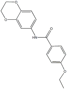 N-(2,3-dihydro-1,4-benzodioxin-6-yl)-4-ethoxybenzamide 结构式