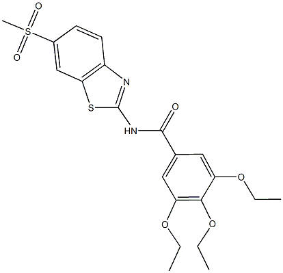 3,4,5-triethoxy-N-[6-(methylsulfonyl)-1,3-benzothiazol-2-yl]benzamide 结构式