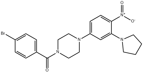 1-(4-bromobenzoyl)-4-{4-nitro-3-pyrrolidin-1-ylphenyl}piperazine 结构式