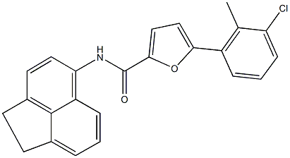 5-(3-chloro-2-methylphenyl)-N-(1,2-dihydro-5-acenaphthylenyl)-2-furamide 结构式