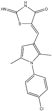 5-{[1-(4-chlorophenyl)-2,5-dimethyl-1H-pyrrol-3-yl]methylene}-2-imino-1,3-thiazolidin-4-one 结构式