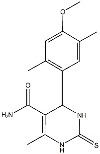 4-(4-methoxy-2,5-dimethylphenyl)-6-methyl-2-thioxo-1,2,3,4-tetrahydro-5-pyrimidinecarboxamide 结构式