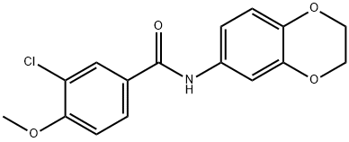 3-chloro-N-(2,3-dihydro-1,4-benzodioxin-6-yl)-4-methoxybenzamide 结构式