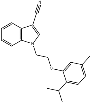 1-[2-(2-isopropyl-5-methylphenoxy)ethyl]-1H-indole-3-carbonitrile 结构式