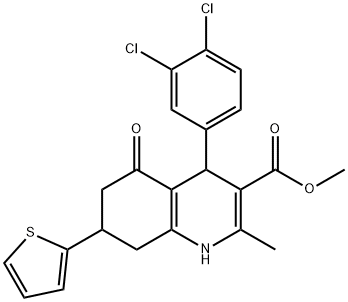 methyl 4-(3,4-dichlorophenyl)-2-methyl-5-oxo-7-thien-2-yl-1,4,5,6,7,8-hexahydroquinoline-3-carboxylate 结构式