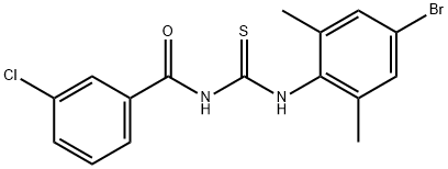 N-(4-bromo-2,6-dimethylphenyl)-N'-(3-chlorobenzoyl)thiourea 结构式