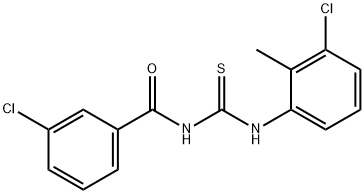 N-(3-chlorobenzoyl)-N'-(3-chloro-2-methylphenyl)thiourea 结构式