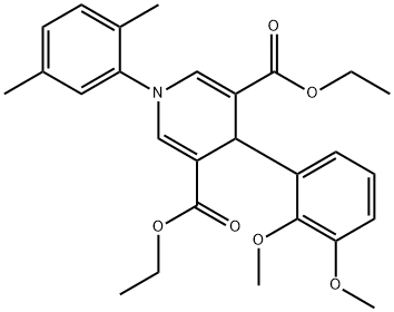 diethyl 4-(2,3-dimethoxyphenyl)-1-(2,5-dimethylphenyl)-1,4-dihydro-3,5-pyridinedicarboxylate 结构式