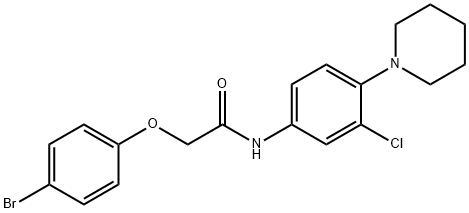 2-(4-bromophenoxy)-N-[3-chloro-4-(1-piperidinyl)phenyl]acetamide 结构式