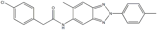 2-(4-chlorophenyl)-N-[6-methyl-2-(4-methylphenyl)-2H-1,2,3-benzotriazol-5-yl]acetamide 结构式