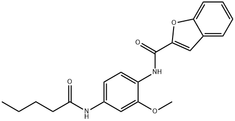 N-[2-methoxy-4-(pentanoylamino)phenyl]-1-benzofuran-2-carboxamide 结构式