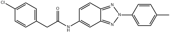 2-(4-chlorophenyl)-N-[2-(4-methylphenyl)-2H-1,2,3-benzotriazol-5-yl]acetamide 结构式