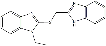 1H-benzimidazol-2-ylmethyl 1-ethyl-1H-benzimidazol-2-yl sulfide 结构式