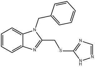 (1-benzyl-1H-benzimidazol-2-yl)methyl 4H-1,2,4-triazol-3-yl sulfide 结构式