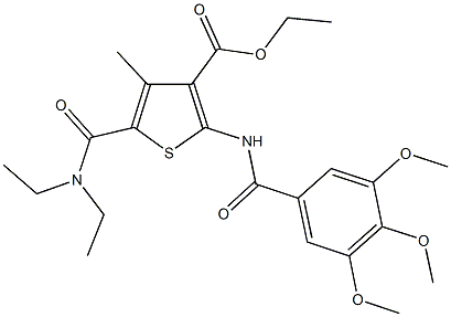 ethyl 5-[(diethylamino)carbonyl]-4-methyl-2-[(3,4,5-trimethoxybenzoyl)amino]-3-thiophenecarboxylate 结构式