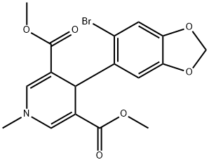 dimethyl 4-(6-bromo-1,3-benzodioxol-5-yl)-1-methyl-1,4-dihydro-3,5-pyridinedicarboxylate 结构式