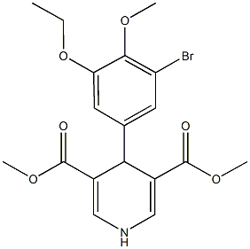 dimethyl 4-(3-bromo-5-ethoxy-4-methoxyphenyl)-1,4-dihydro-3,5-pyridinedicarboxylate 结构式