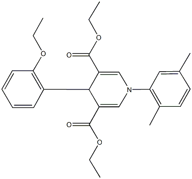 diethyl 1-(2,5-dimethylphenyl)-4-(2-ethoxyphenyl)-1,4-dihydro-3,5-pyridinedicarboxylate 结构式