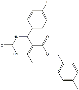4-methylbenzyl 4-(4-fluorophenyl)-6-methyl-2-oxo-1,2,3,4-tetrahydro-5-pyrimidinecarboxylate 结构式
