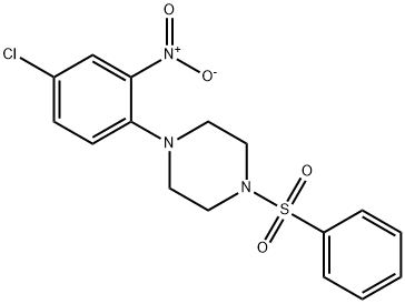 1-{4-chloro-2-nitrophenyl}-4-(phenylsulfonyl)piperazine 结构式