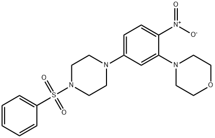 4-{2-nitro-5-[4-(phenylsulfonyl)-1-piperazinyl]phenyl}morpholine 结构式