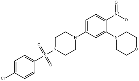 4-{5-{4-[(4-chlorophenyl)sulfonyl]-1-piperazinyl}-2-nitrophenyl}morpholine 结构式