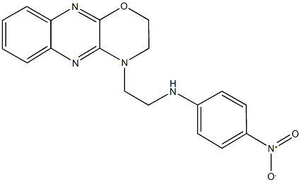 4-(2-{4-nitroanilino}ethyl)-3,4-dihydro-2H-[1,4]oxazino[2,3-b]quinoxaline 结构式