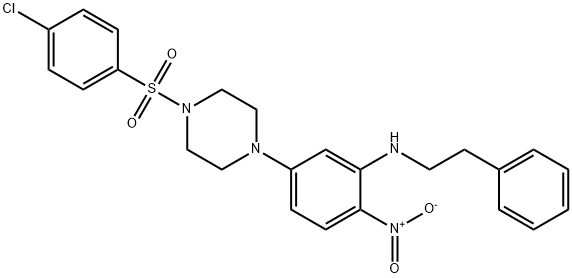 1-[(4-chlorophenyl)sulfonyl]-4-{4-nitro-3-[(2-phenylethyl)amino]phenyl}piperazine 结构式