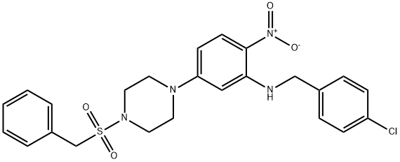 1-(benzylsulfonyl)-4-{3-[(4-chlorobenzyl)amino]-4-nitrophenyl}piperazine 结构式