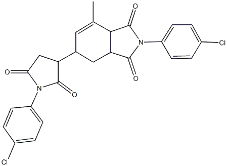 2-(4-chlorophenyl)-5-[1-(4-chlorophenyl)-2,5-dioxo-3-pyrrolidinyl]-7-methyl-3a,4,5,7a-tetrahydro-1H-isoindole-1,3(2H)-dione 结构式