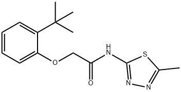 2-(2-tert-butylphenoxy)-N-(5-methyl-1,3,4-thiadiazol-2-yl)acetamide 结构式