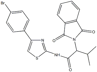 N-[4-(4-bromophenyl)-1,3-thiazol-2-yl]-2-(1,3-dioxo-1,3-dihydro-2H-isoindol-2-yl)-3-methylbutanamide 结构式