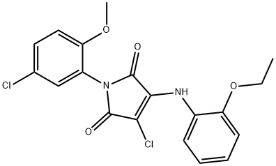 3-chloro-1-(5-chloro-2-methoxyphenyl)-4-(2-ethoxyanilino)-1H-pyrrole-2,5-dione 结构式