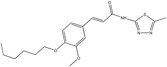 3-[4-(hexyloxy)-3-methoxyphenyl]-N-(5-methyl-1,3,4-thiadiazol-2-yl)acrylamide 结构式