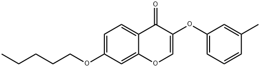 3-(3-methylphenoxy)-7-(pentyloxy)-4H-chromen-4-one 结构式