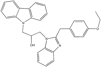 1-(9H-carbazol-9-yl)-3-[2-(4-ethoxybenzyl)-1H-benzimidazol-1-yl]-2-propanol 结构式